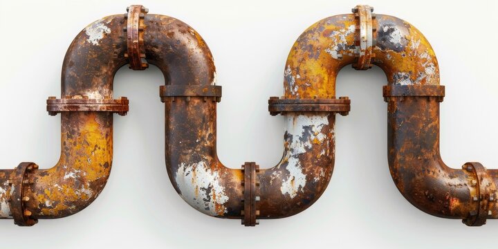 Image of a couple of pipes connected to each other. Ideal for industrial and engineering concepts
