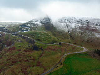 Mam Tor in winter with snow coverage