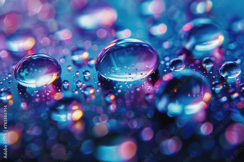 Poster close up of water droplets, suitable for various design projects