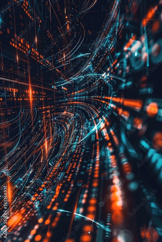 Aufkleber abstract image of a tunnel with vibrant lights. perfect for futuristic concepts