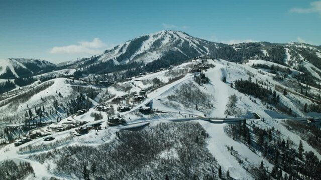 Aerial View of Ski Slopes in Deer Valley, Utah. 