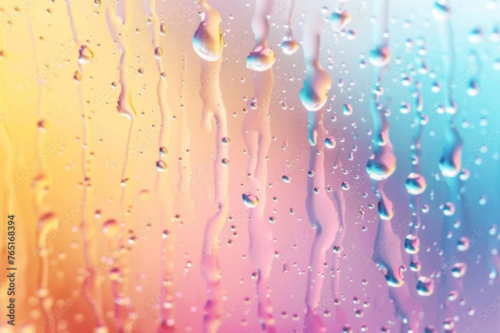 Poster detailed shot of water droplets on a window. suitable for various design projects