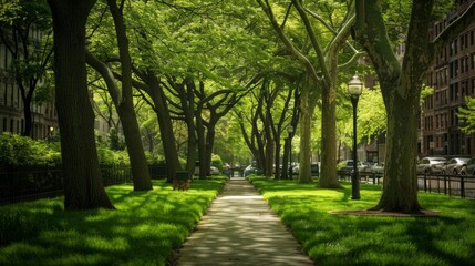 hallway of a beautiful park generative ai