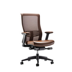 Brown Task Chair Illustration Art on a Transparent Background Generative AI