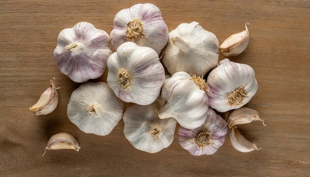 garlic on a wooden table