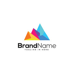 colorfull mountain logo vector , printing logo company ,colorfull logo