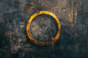 Simple yellow circle on a black background, suitable for graphic design projects