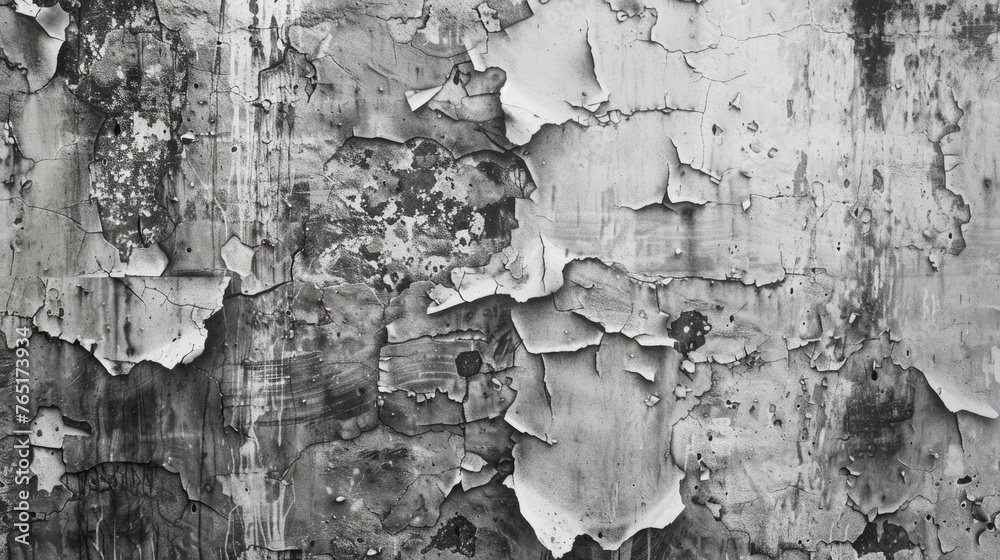 Aufkleber a black and white photo showing peeling paint. perfect for adding texture to design projects