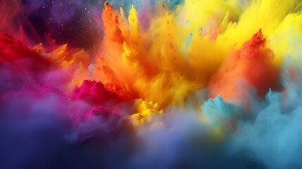 Colorful explosion of paint. Abstract background. 3d rendering.
