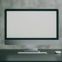 Blank computer screen for business presentations product placements graphic resource. Generative AI