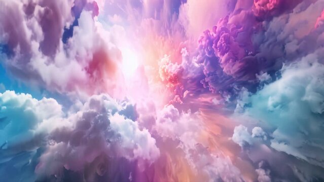 Abstract cloud of colored dust explosion on black background. Artistic design of colorful smoke. Creative background concept