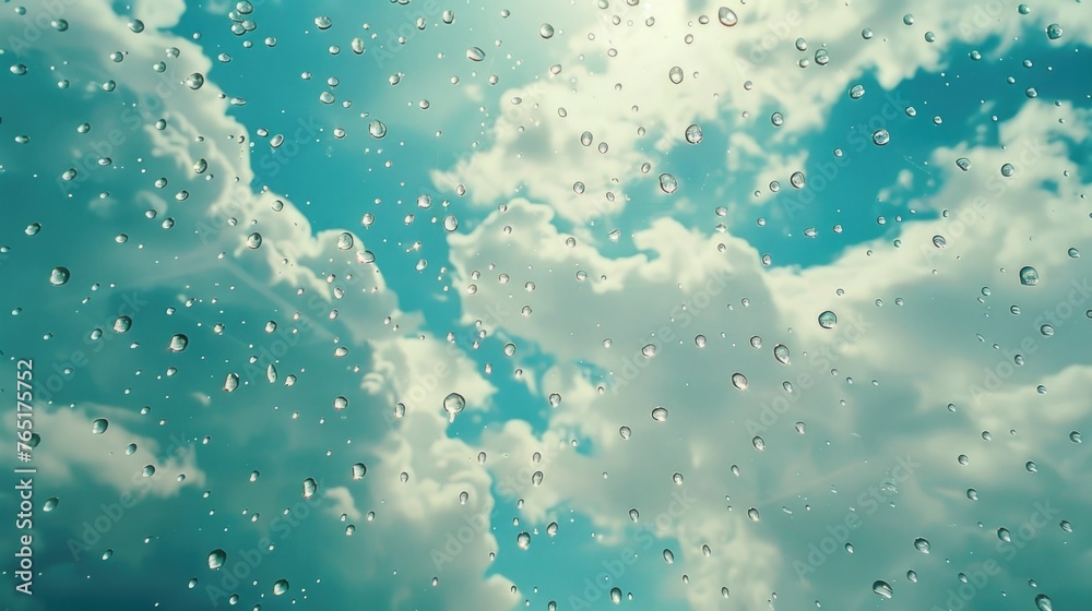 Poster rain drops on a window, suitable for weather concepts