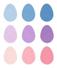 Cute speckled Easter egg clip art set with gradient colors in blue, purple, and pink. Great for scrapbooking, holiday cards, and social media elements.