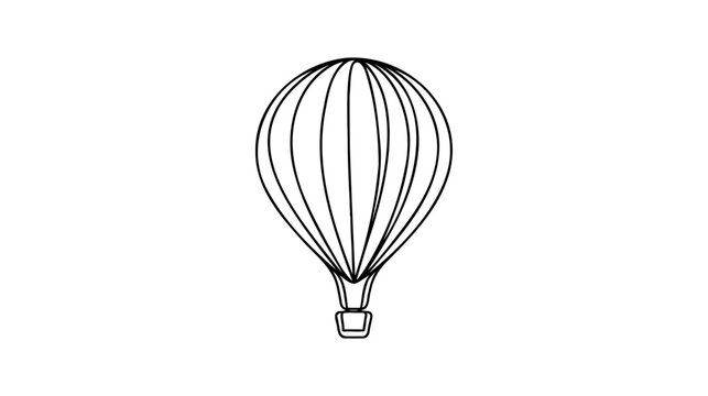 recommend clip art: Air balloon shape continuous line drawing. Air balloon minimalist trendy line art. Contour vector illustration.