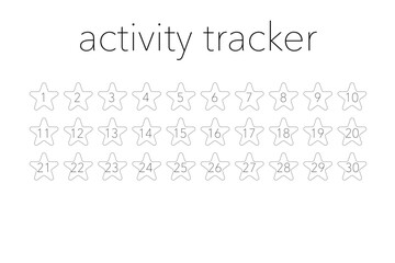 30-day habit activity tracker. Vector