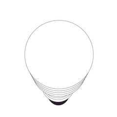 light bulb, vector, line, top view