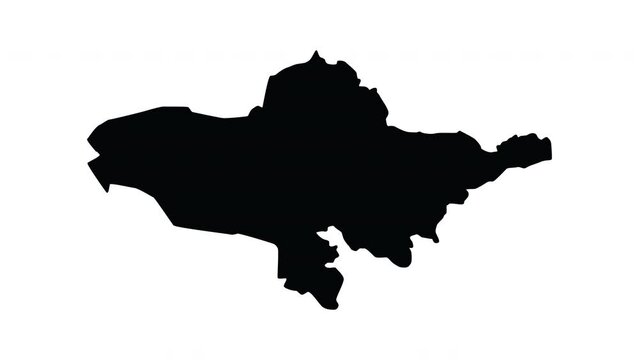 Animation forming a map of Andijan in Uzbekistan
