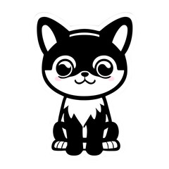 Obraz premium A cute cartoon Dog. Perfect for sticker, t-shirt or Design template. generative AI. V 