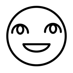 emoji Baby Smile Vector Line Icon Design