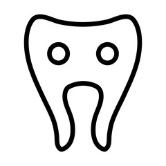 emoji tooth eye Vector Line Icon Design