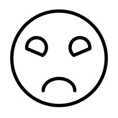 emoji mood off Vector Line Icon Design