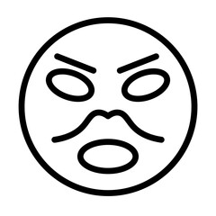 emoji angry man Vector Line Icon Design