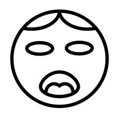 emoji girl Vector Line Icon Design