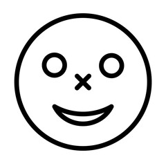 emoji smile Vector Line Icon Design