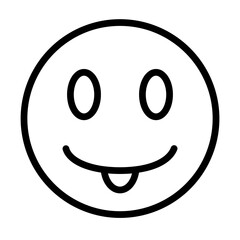emoji tongue out Vector Line Icon Design