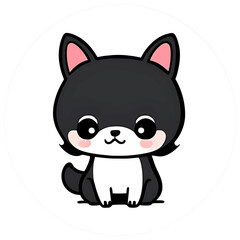 A cute cartoon Dog. Perfect for sticker, t-shirt or Design template. generative AI. V
