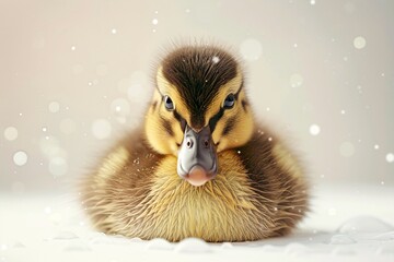 a close up of a duckling - obrazy, fototapety, plakaty