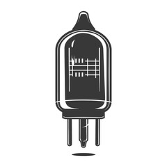 Obraz premium Silhouette capasitor single electronic component black color only