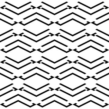 Seamless pattern. Geometric wallpaper. Ethnic motif. Figures backdrop. Folk background. Curves, chevrons ornament. Digital paper, textile print, web design, abstract illustration. Vector artwork.