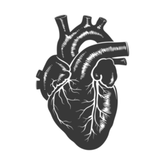 Fotobehang Silhouette for internal organs of heart black color only © NikahGeh