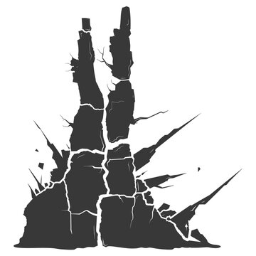 recommend clip art: silhouette of earthquake black color only