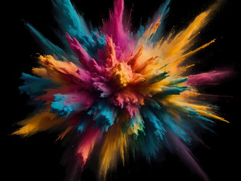 Explosion of bright colorful paint Created With Generative Ai