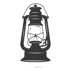 Silhouette old unique lantern black color only