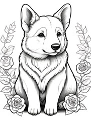 Bear coloring page white style background ai generated