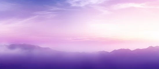 Foto auf Alu-Dibond Purple and Blue Sky with Mountains in Background © Ilgun