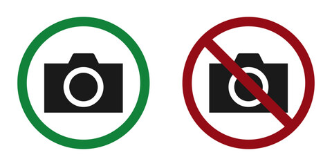 photo ban prohibit icon. Not allowed to tale photos. Forbidden camera