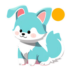 Fototapeta premium A cute cartoon Dog. Perfect for sticker, t-shirt or Design template. generative AI. V 