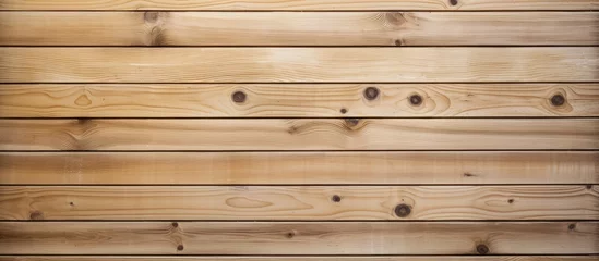 Fotobehang Close up of wooden wall texture with pine panels © Ilgun