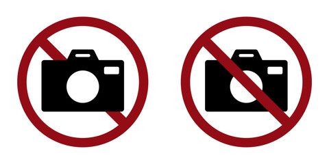 photo camera ban prohibit icon. Not allowed making photos. Forbidden photography and filming - obrazy, fototapety, plakaty