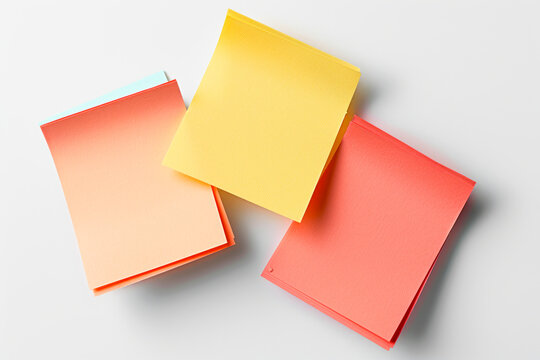 Vibrant Orange Pastel Adhesive Notes: Ultra-Detailed 8K Product Shot in Realistic Color Style on White Background