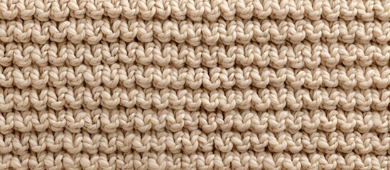 Beige blanket close-up with white stitch