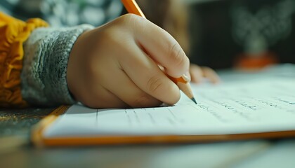 Child's handwriting in kindergarten notebook





 - obrazy, fototapety, plakaty