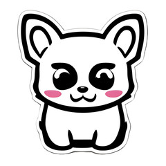 A cute cartoon Dog. Perfect for sticker, t-shirt or Design template. generative AI. V