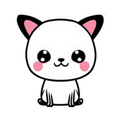 A cute cartoon Dog. Perfect for sticker, t-shirt or Design template. generative AI. V