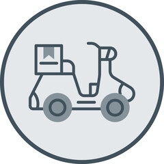 Delivery Bike Line Fill Circle Icon