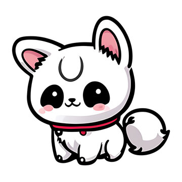 A cute cartoon Dog. Perfect for sticker, t-shirt or Design template. generative AI. V